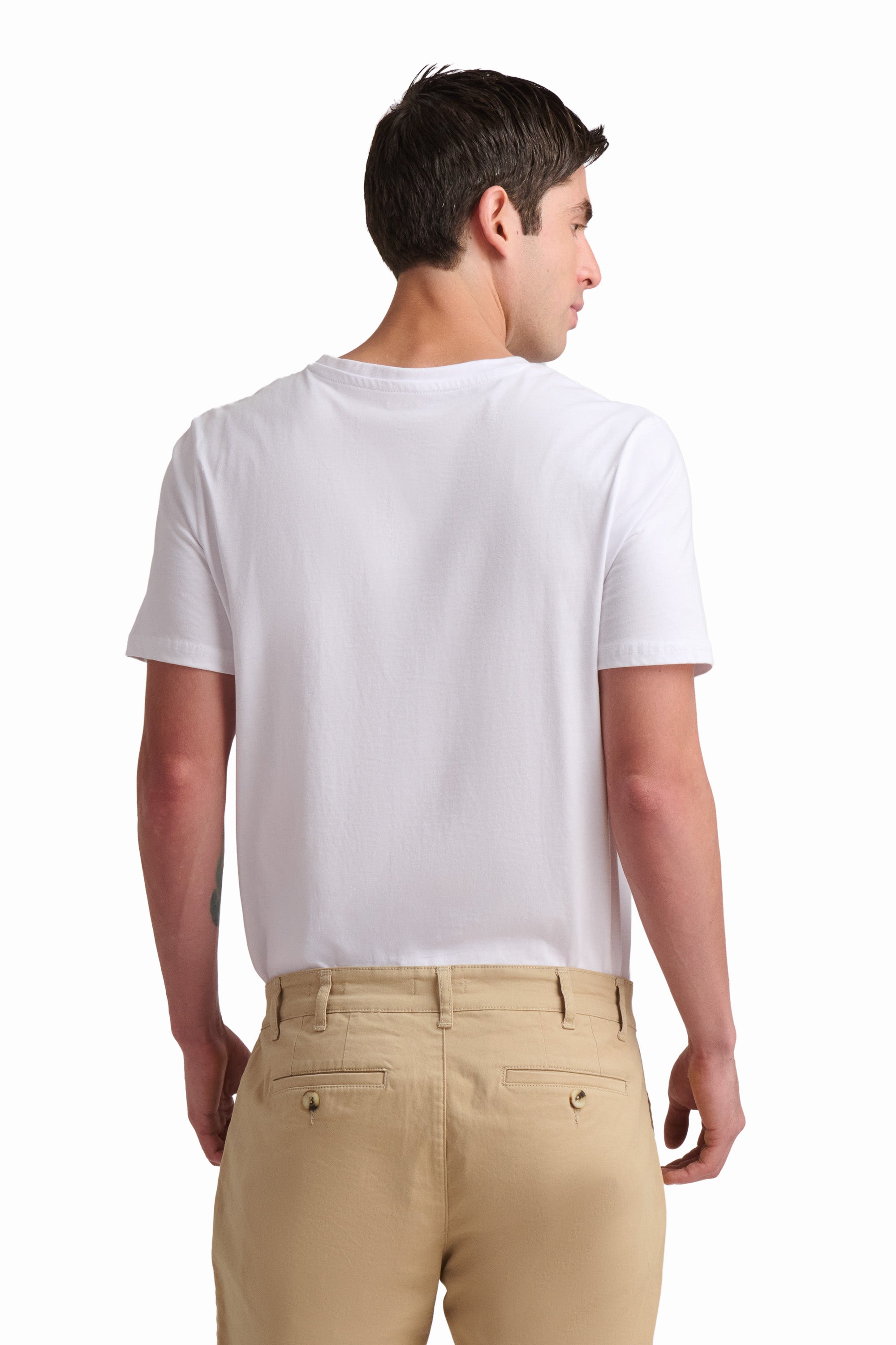 White V-Neck Basic T-Shirt