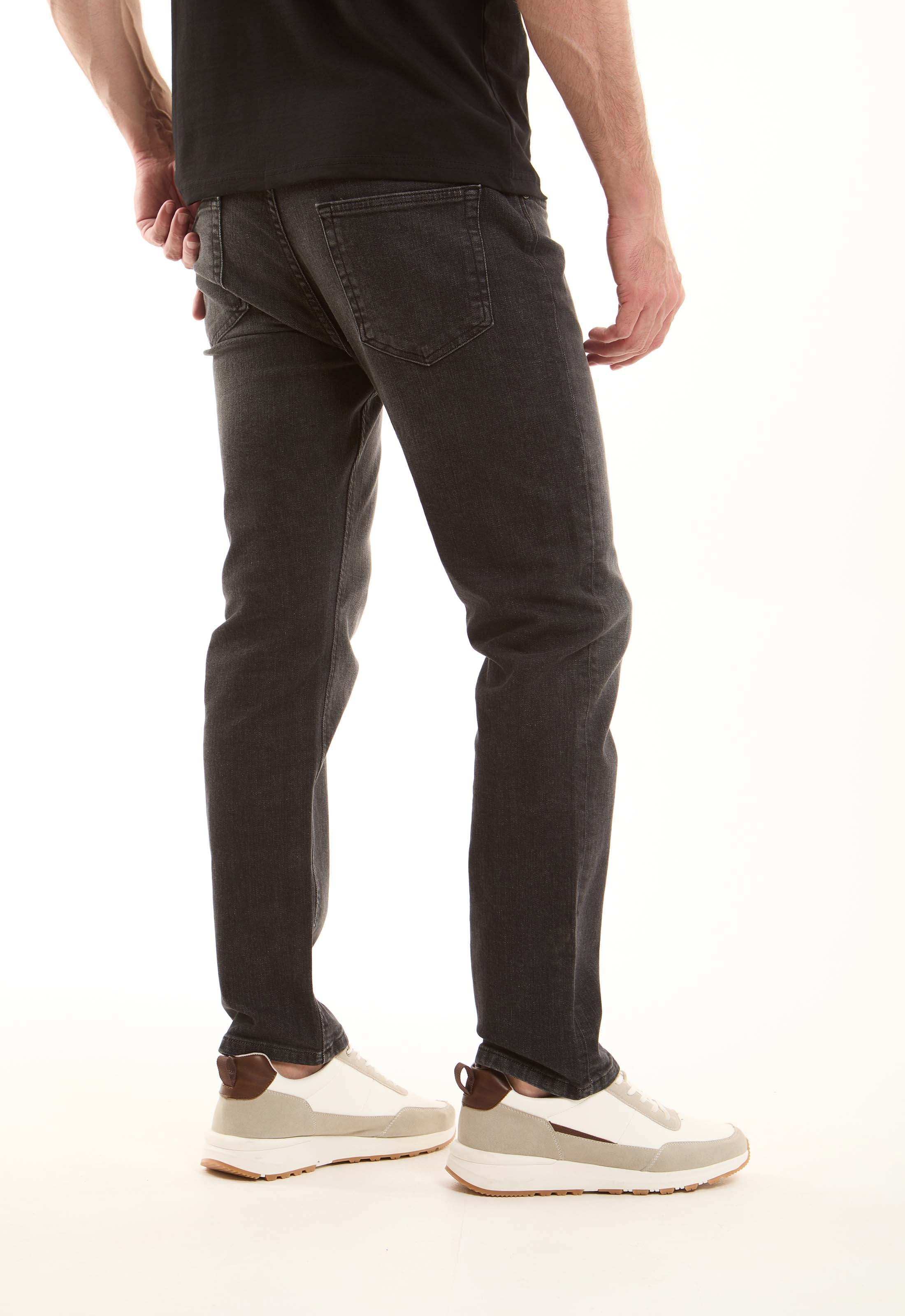 Dark Grey Straight Jeans