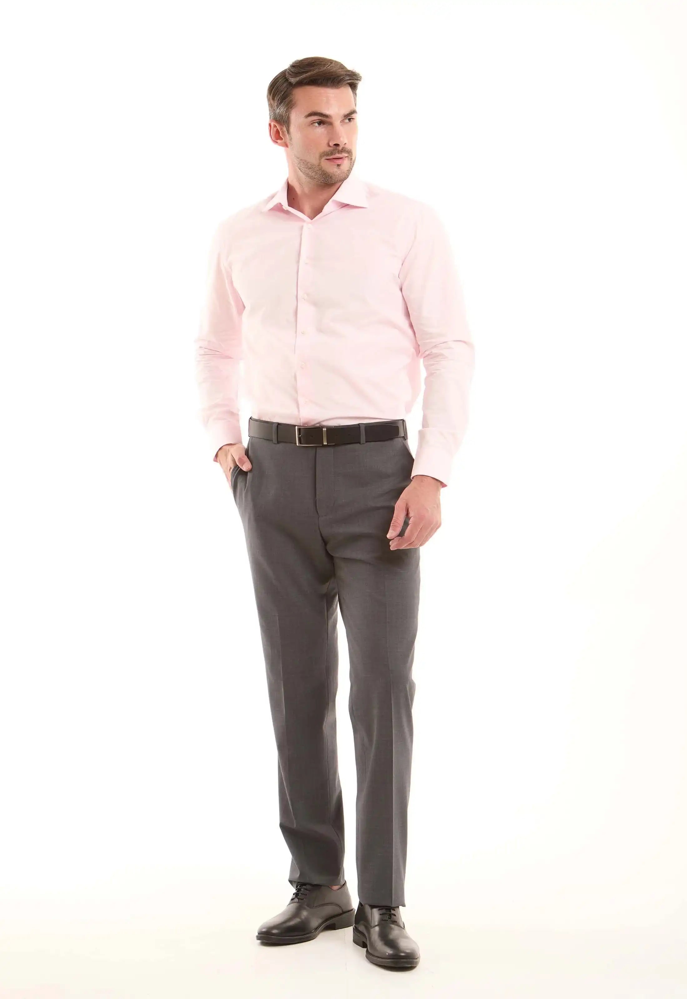 Light Pink Cotton Buttoned Shirt