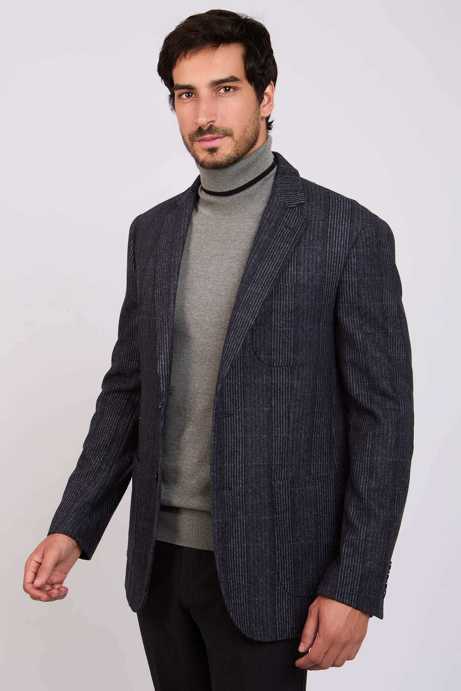 Men Regular Fit Blazer Navy