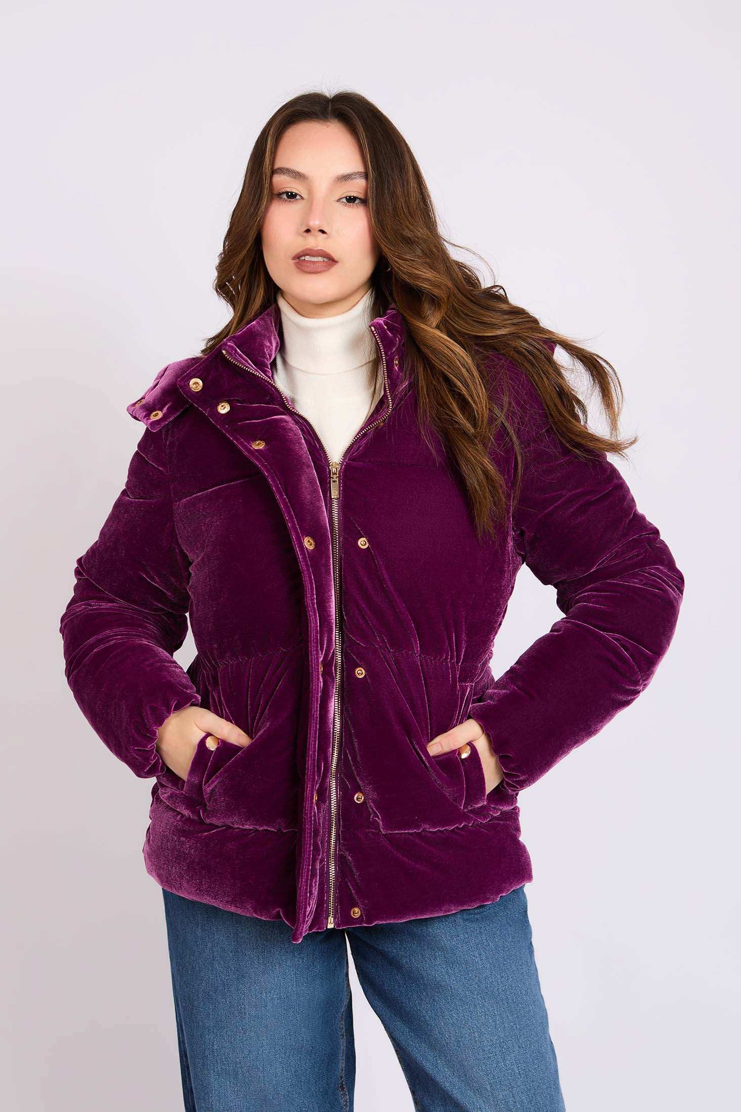 Women Regular Fit Jacket Purple