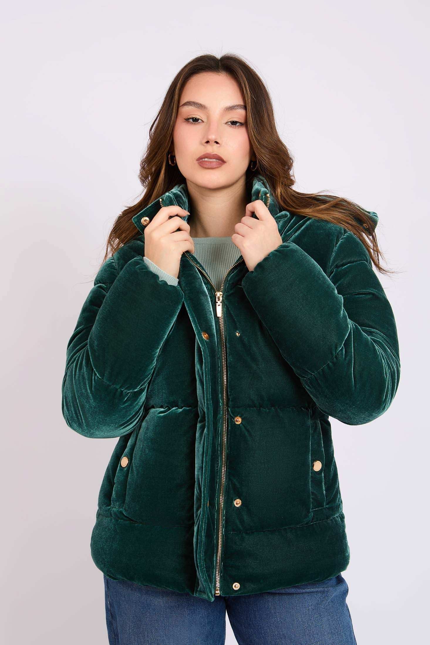 Women Regular Fit Jacket Green