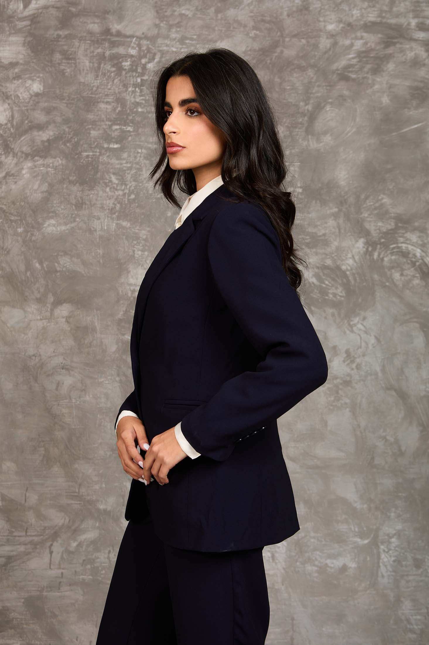 Navy Structured Tailored Blazer