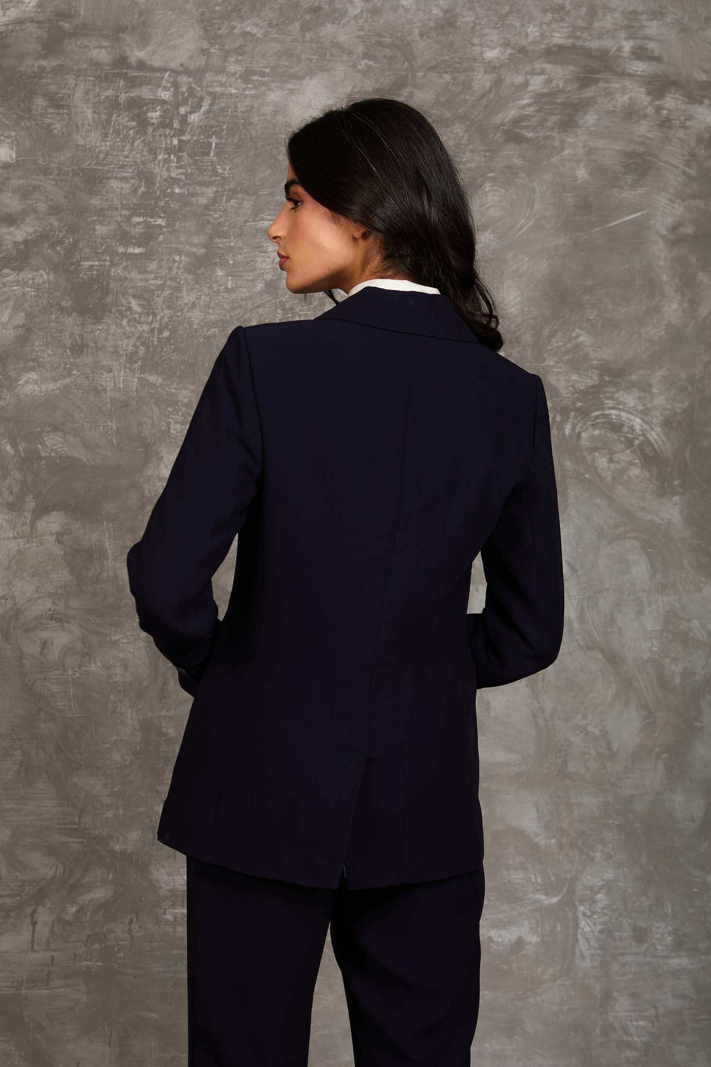 Navy Structured Tailored Blazer