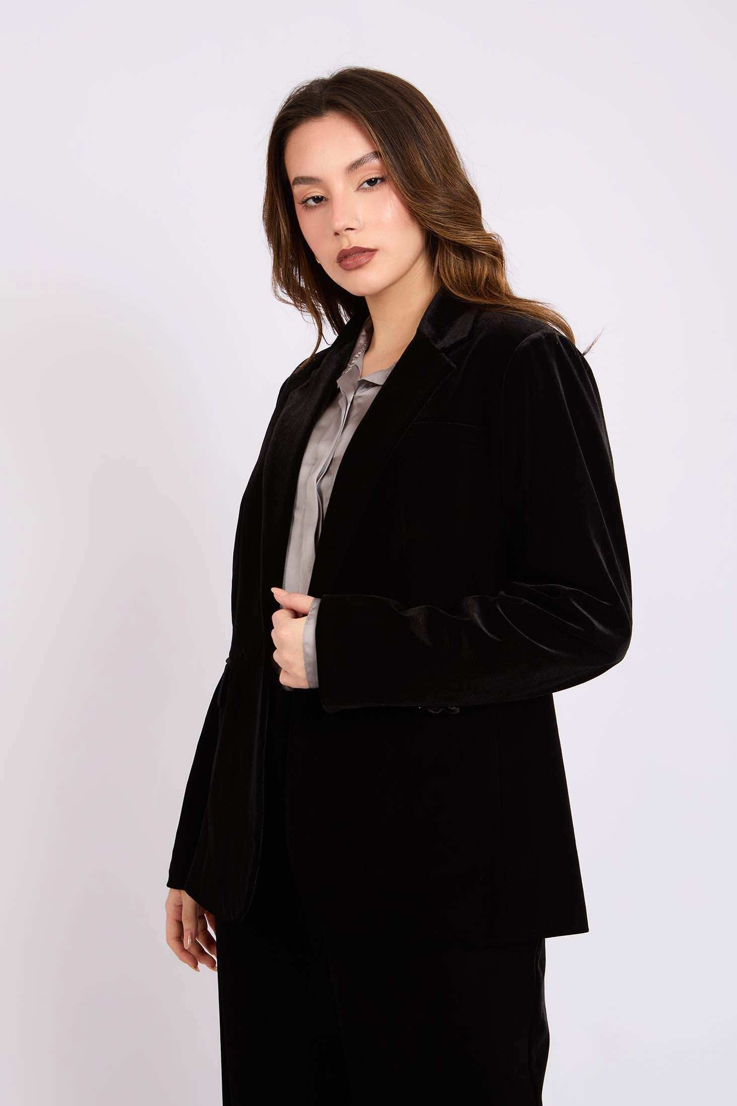 Women Regular Fit Blazer Black