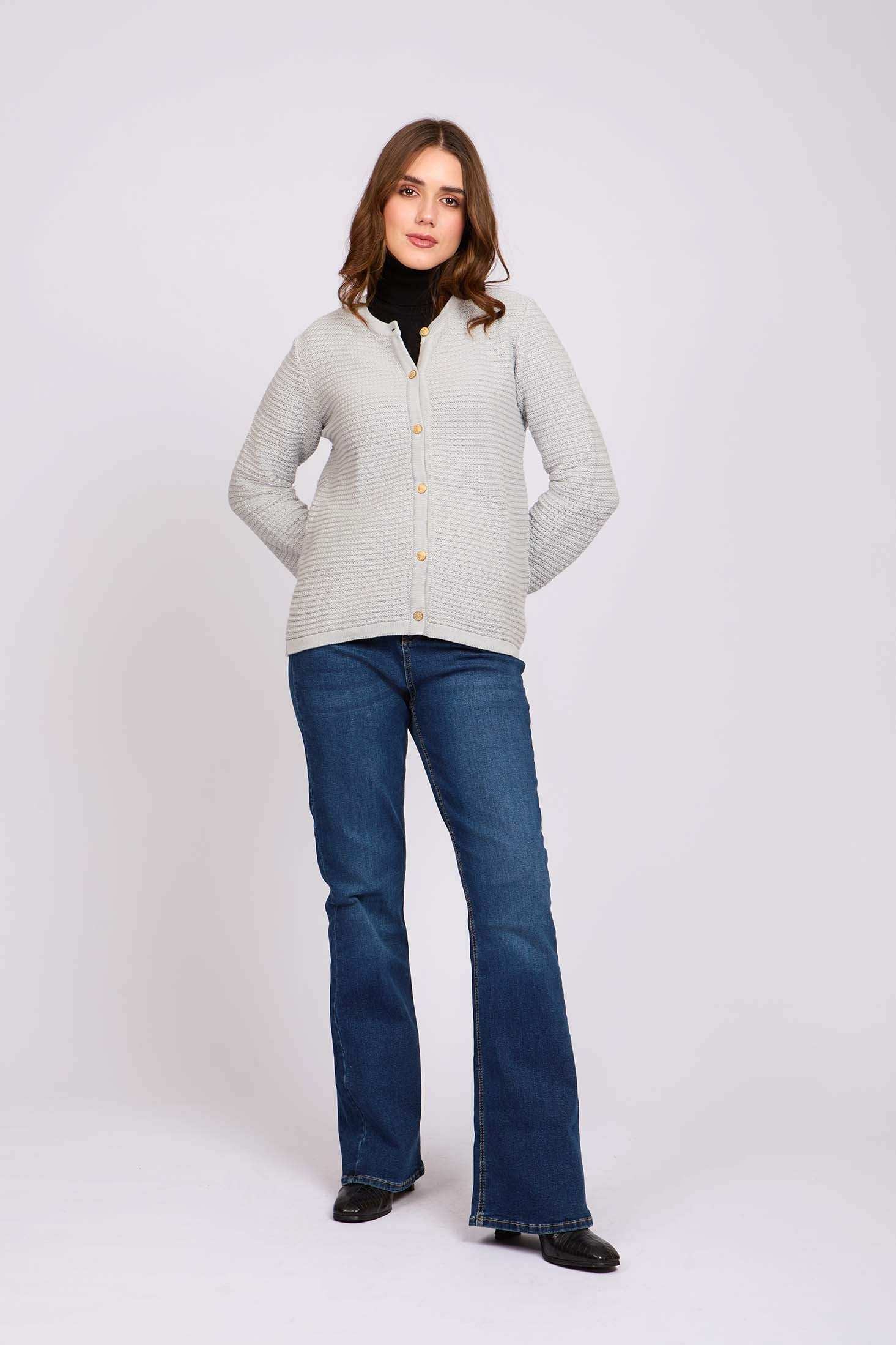 Women Regular Fit Cardigan Grey