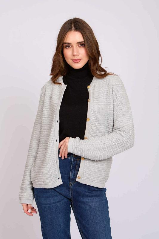 Women Regular Fit Cardigan Grey