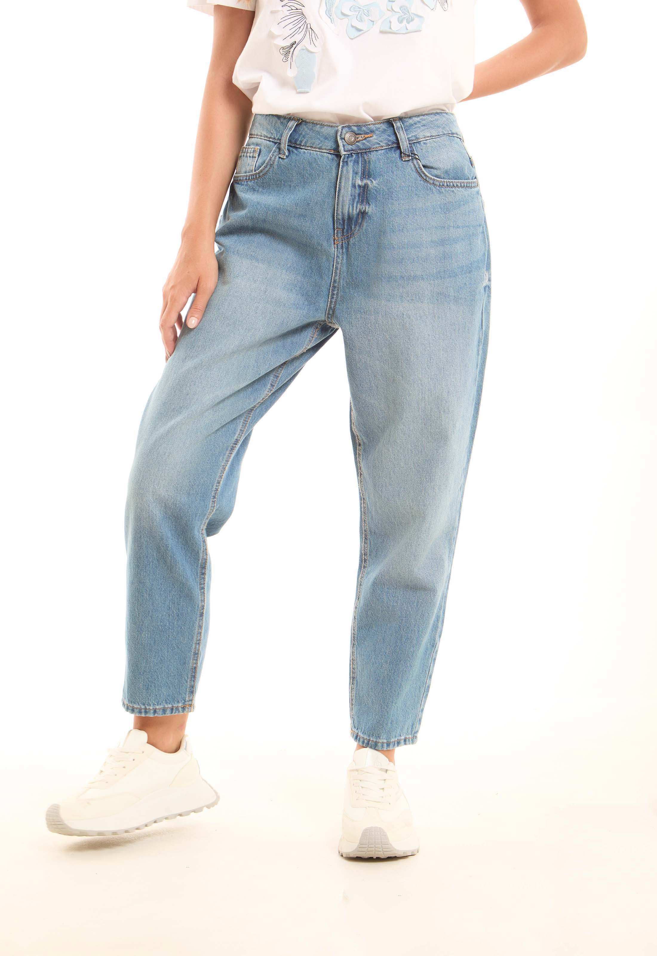Light Blue Straight-Leg Pants