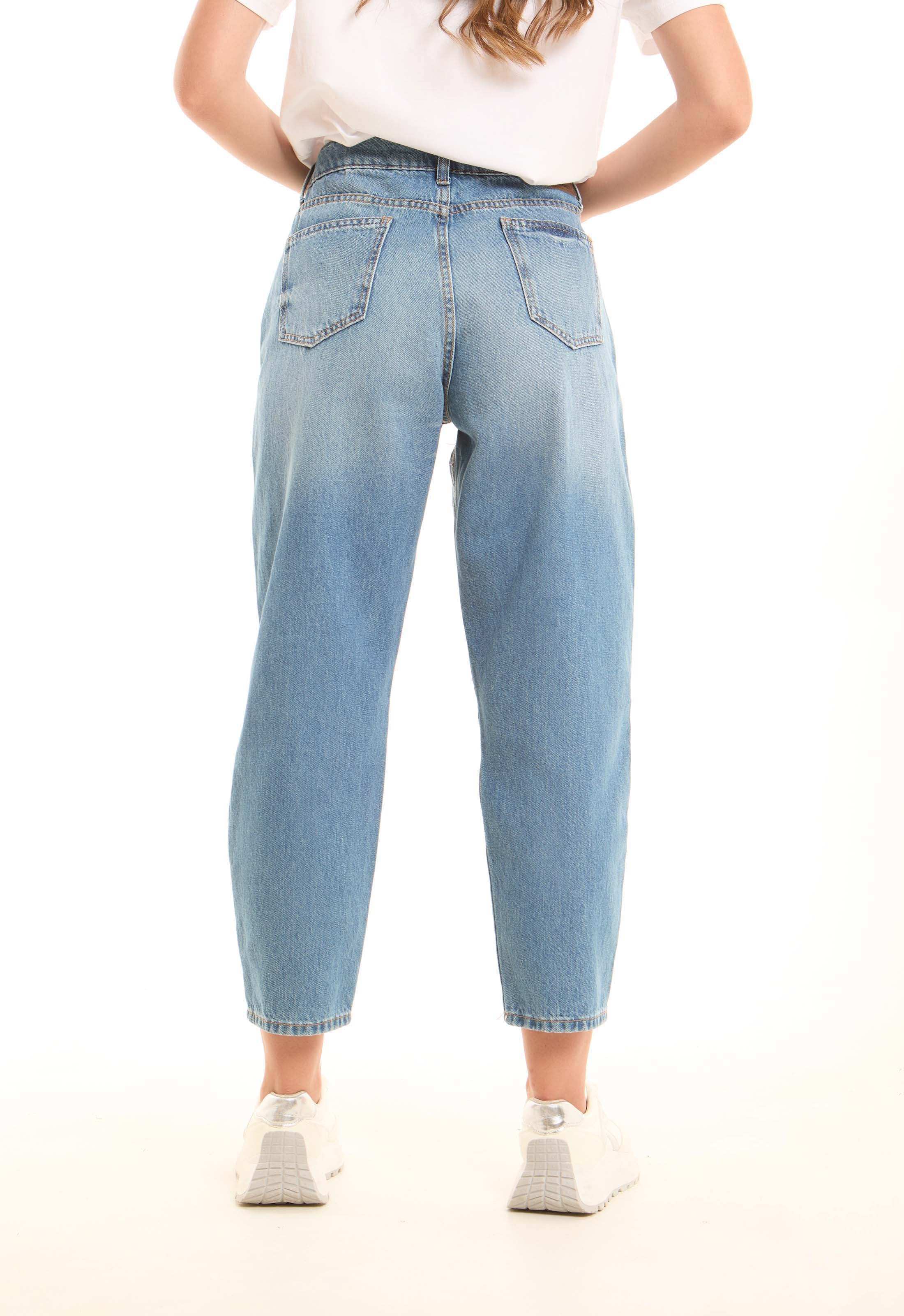 Light Blue Straight-Leg Pants