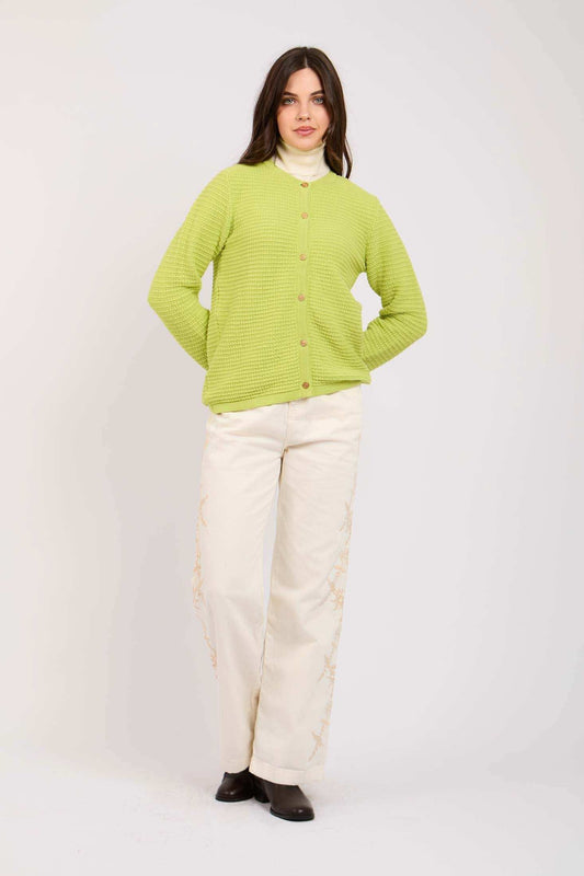 Women Regular Fit Cardigan Green