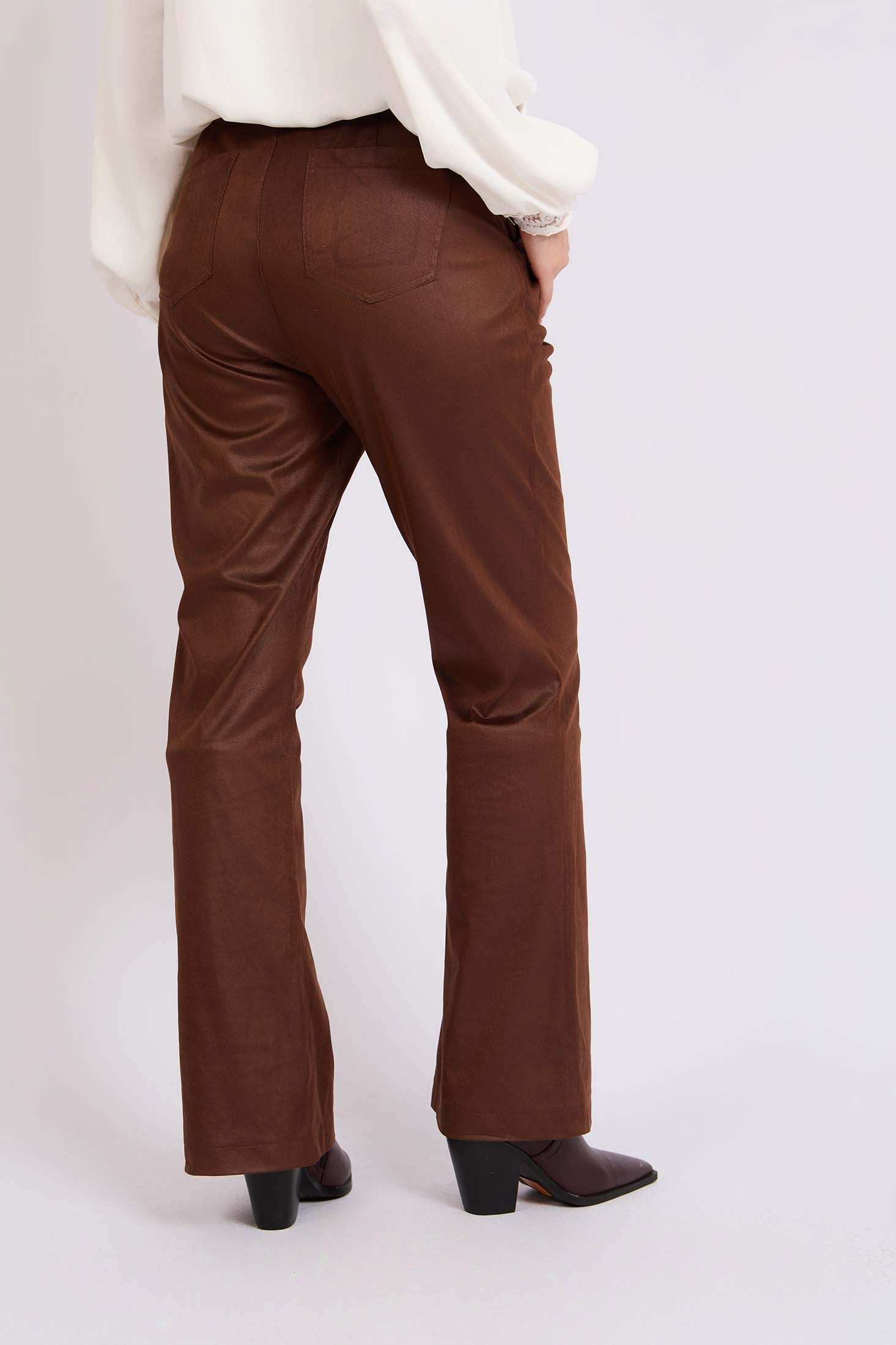 Women Regular Fit Pants Brown