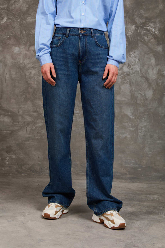 Signature Wide-Leg Denim Jeans