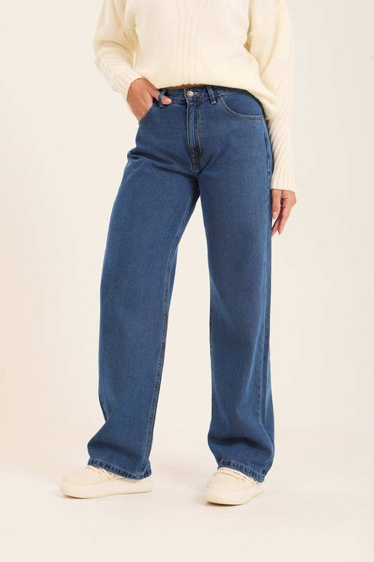 Signature Wide-Leg Denim Jeans