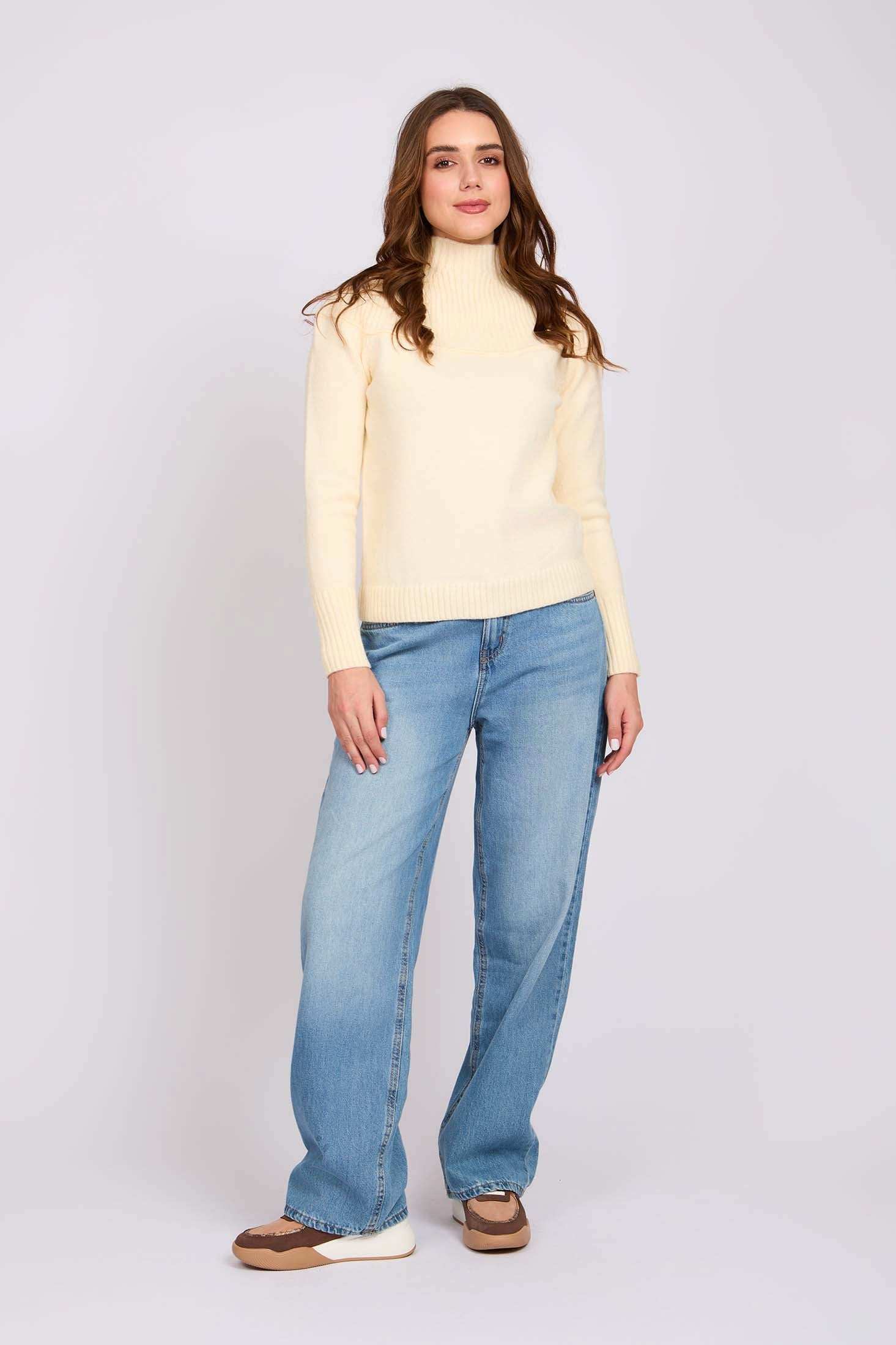 Women Regular Fit Pullover Sugar Off White