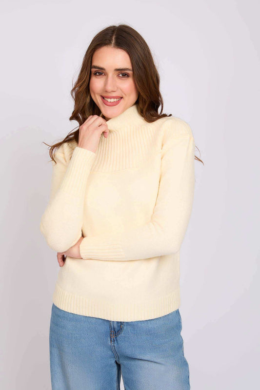Women Regular Fit Pullover Sugar Off White