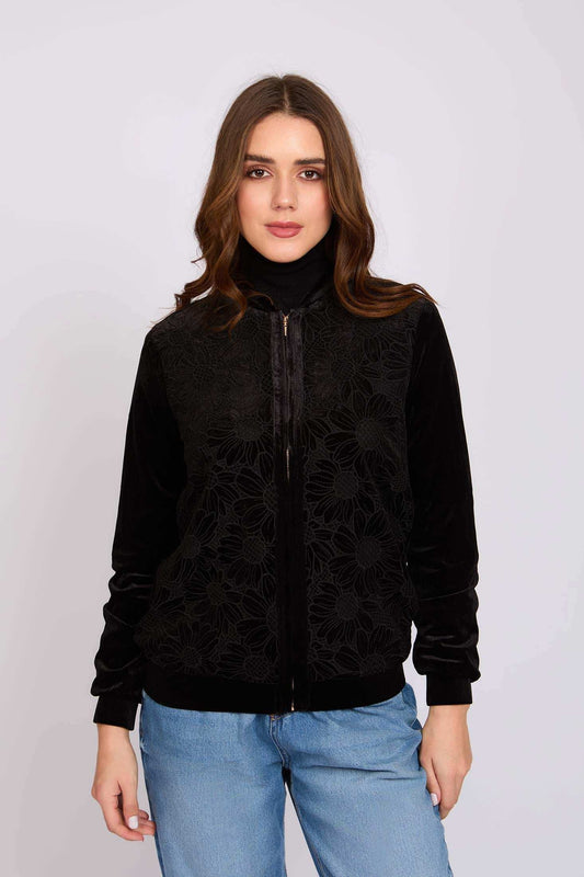 Women Regular Fit Jacket Black