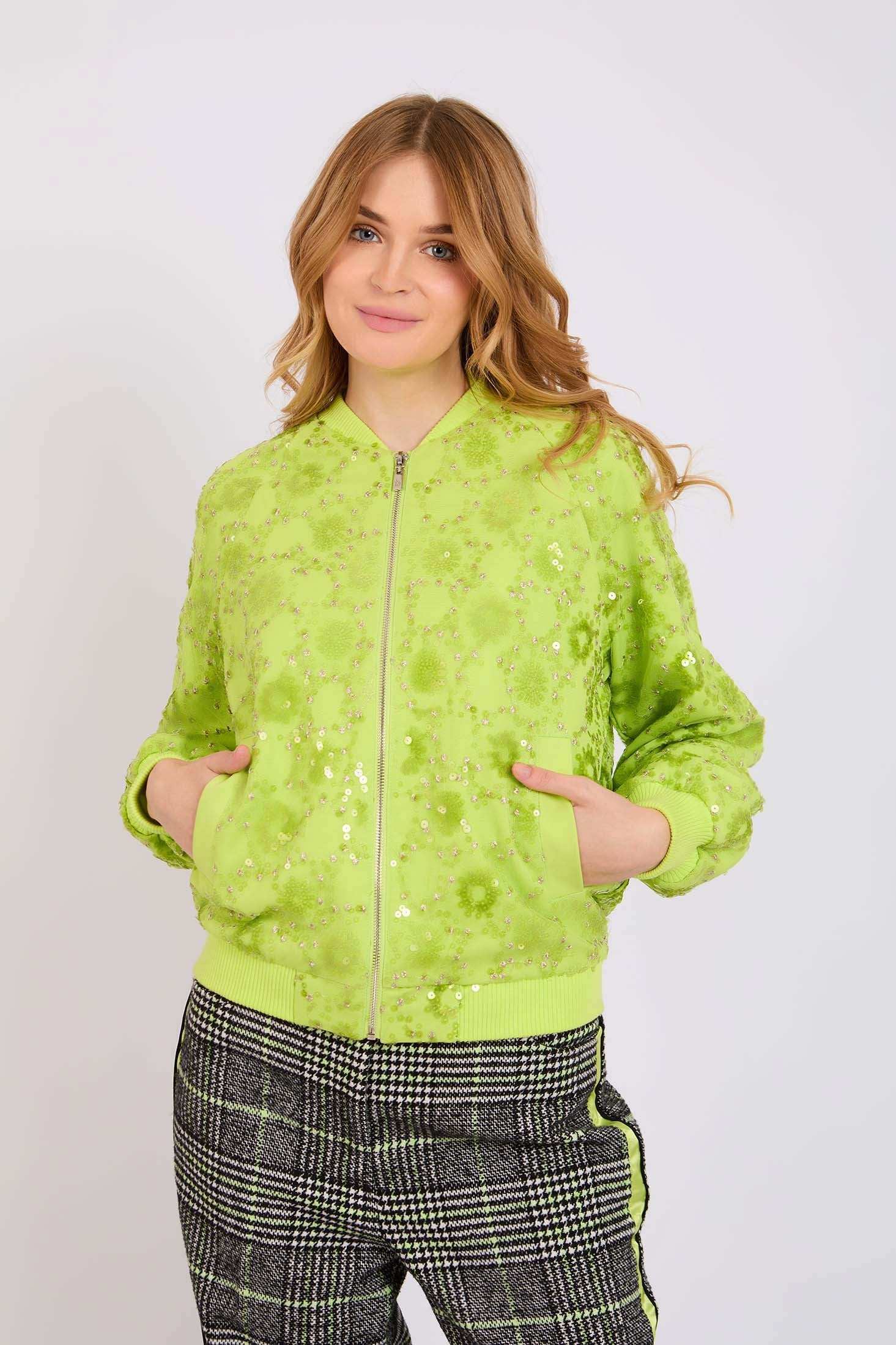 Women Regular Fit Jacket Green