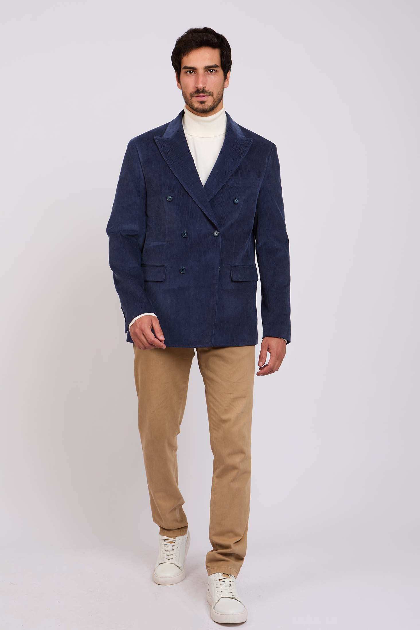 Men Regular Fit Blazer Navy