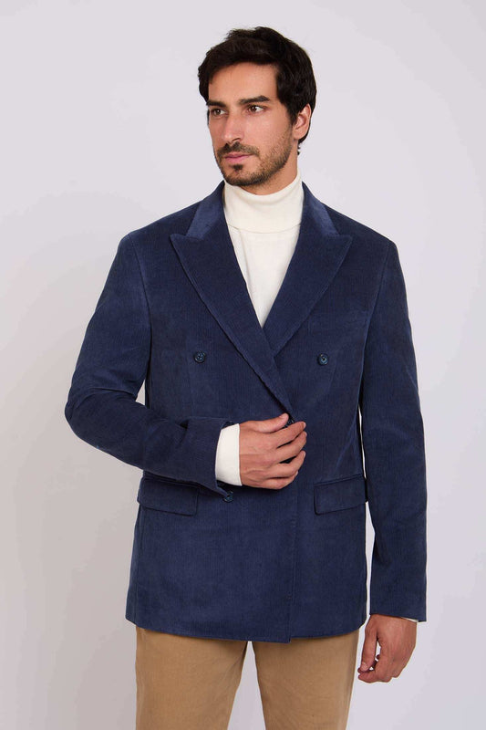 Men Regular Fit Blazer Navy