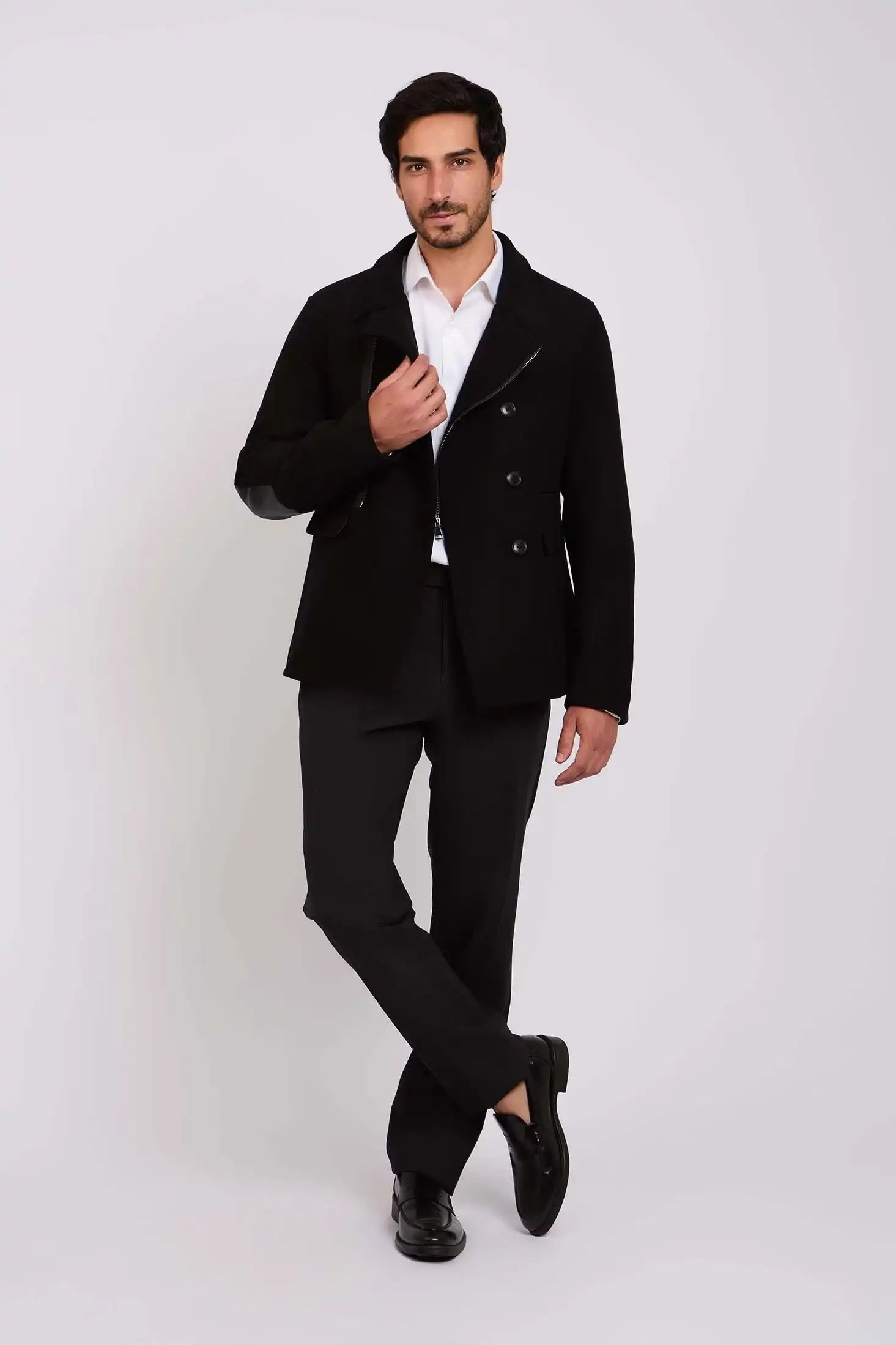 Men Slim Fit Jacket Black