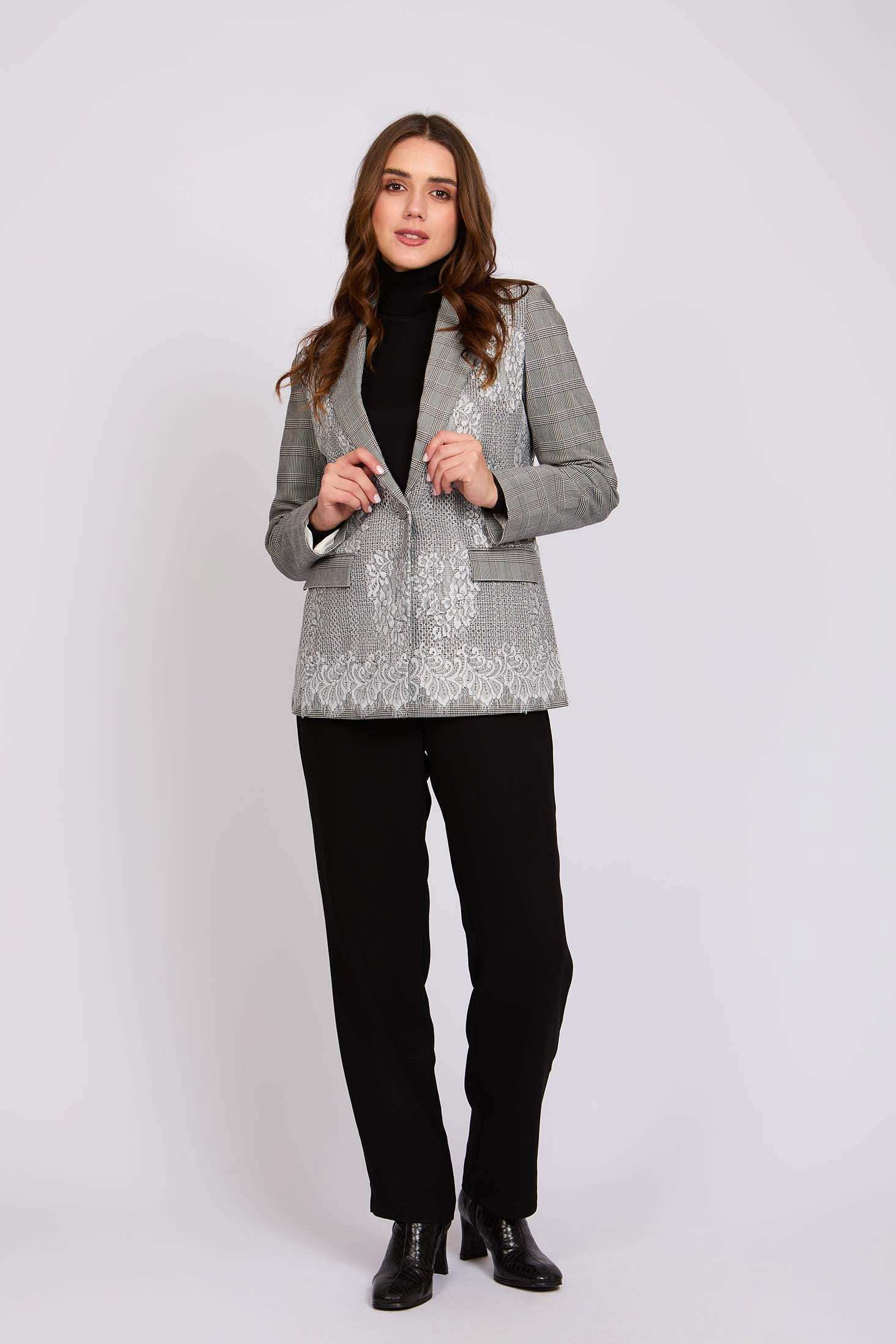 Women Regular Fit Blazer Grey