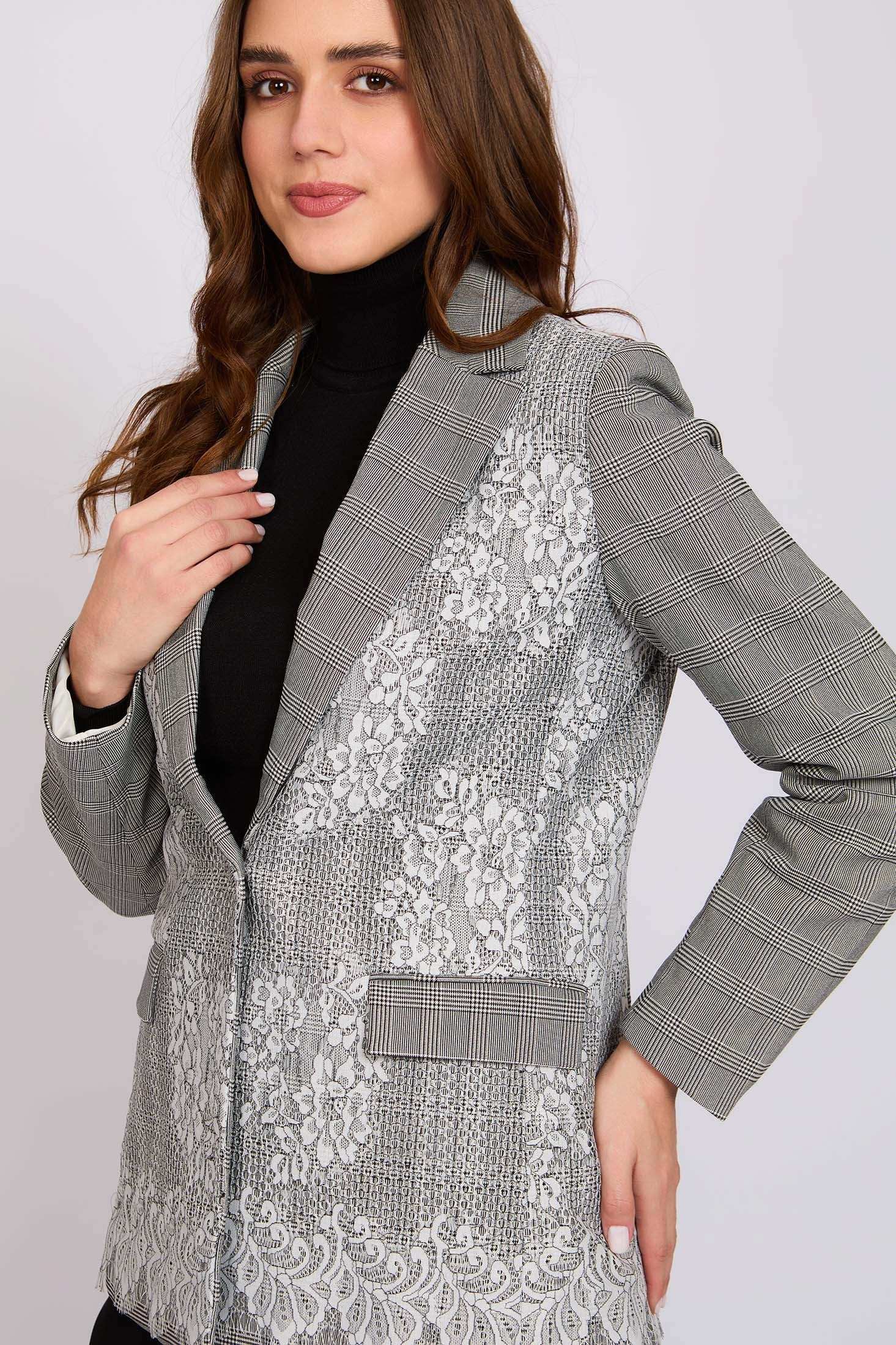 Women Regular Fit Blazer Grey