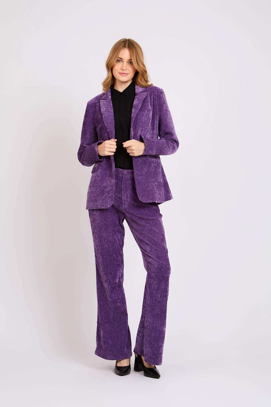 Women Regular Fit Blazer Purple