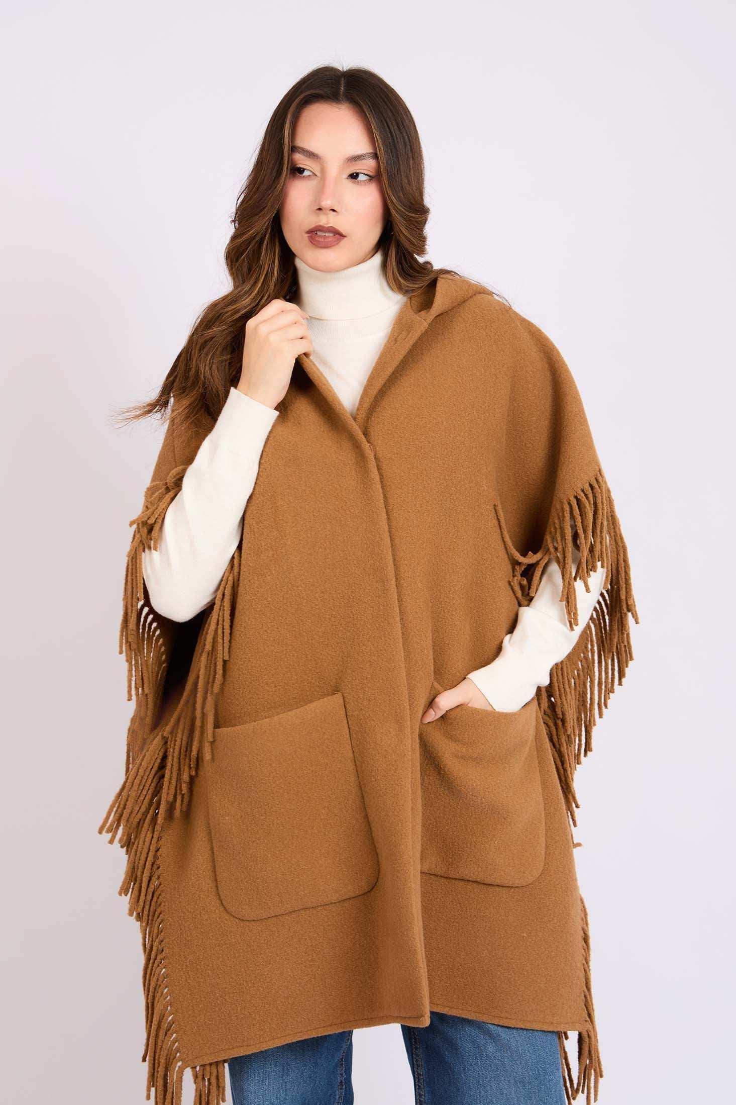 Women Regular Fit Cape Brown