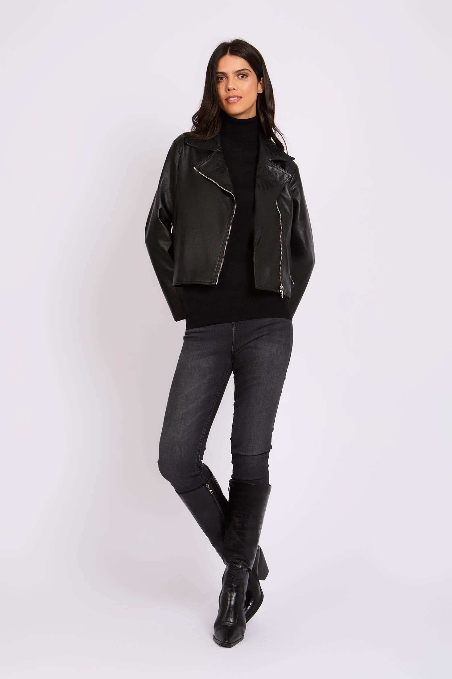 Women Regular Fit Jacket Black