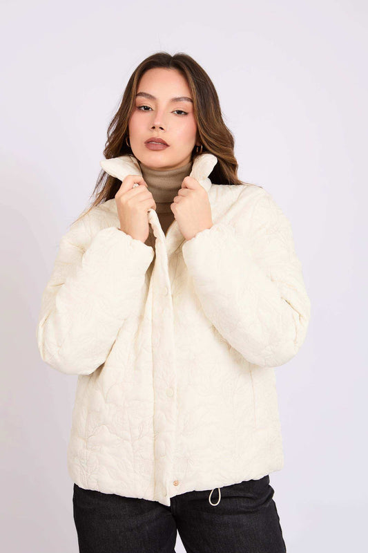 Women Regular Fit Jacket Off White
