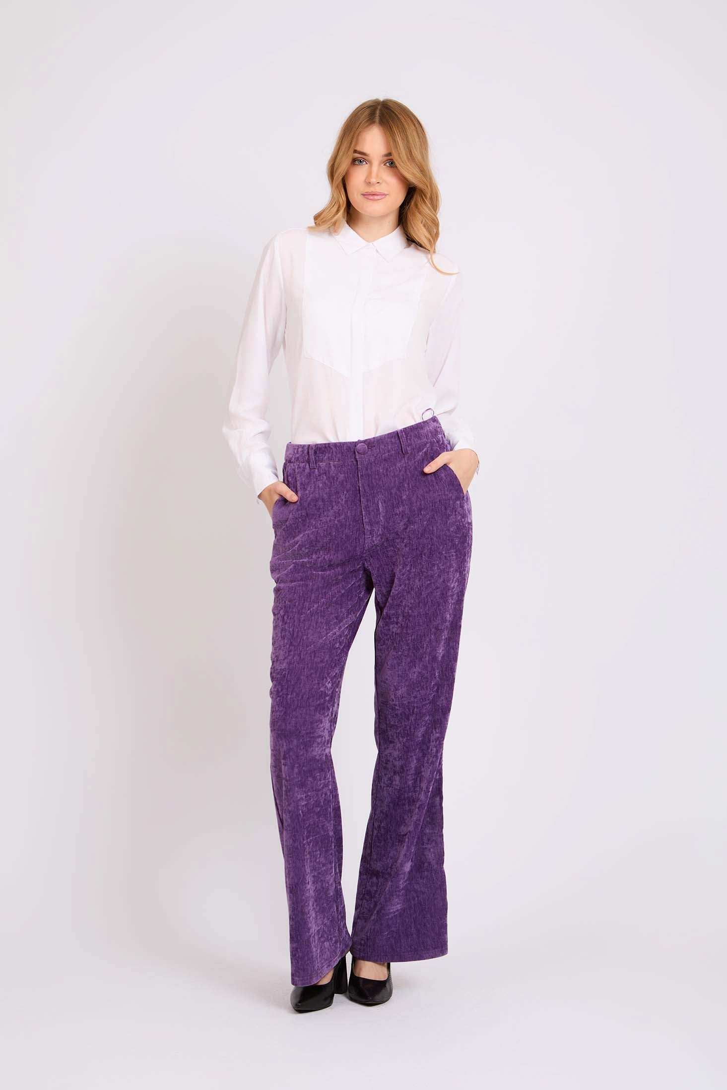Women Regular Fit Pants Purple