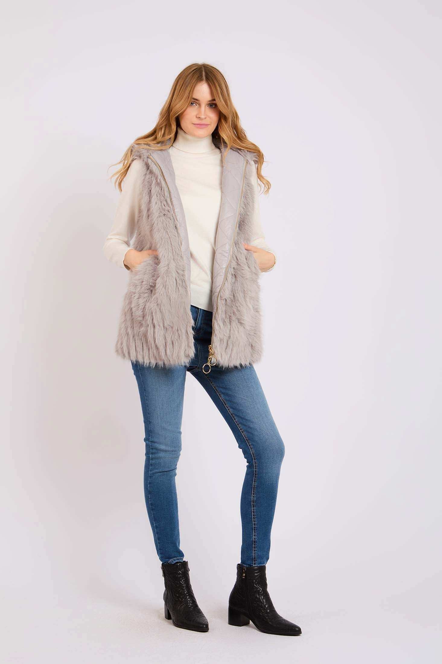 Women Regular Fit Vest Grey