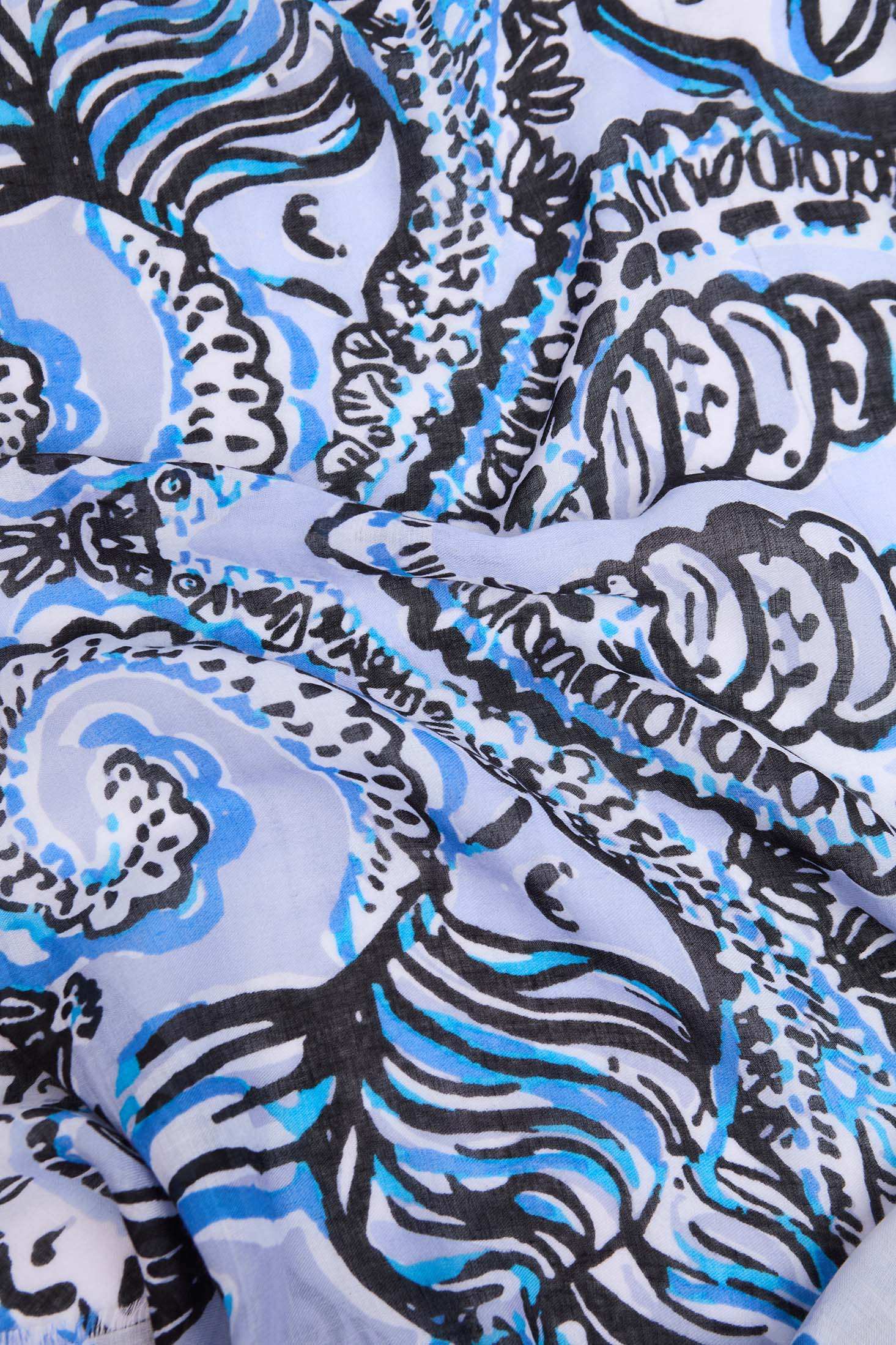 Women Scarf Blue Multicolor