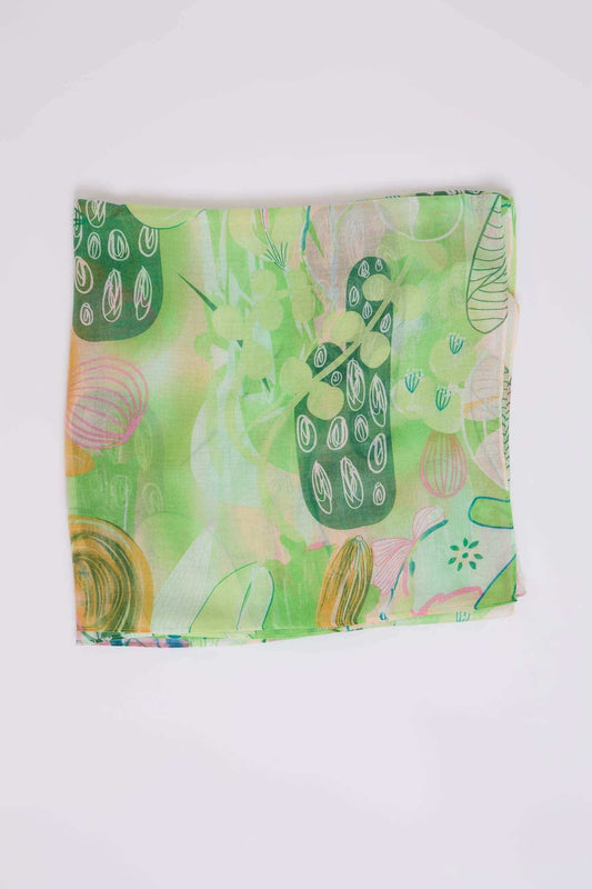 Women Scarf Green Multicolor