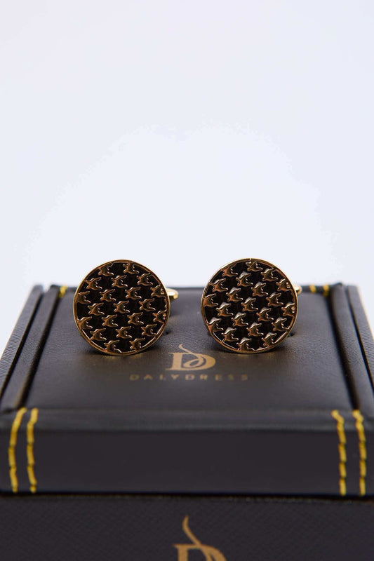 Men Regular Fit Cufflink Gold
