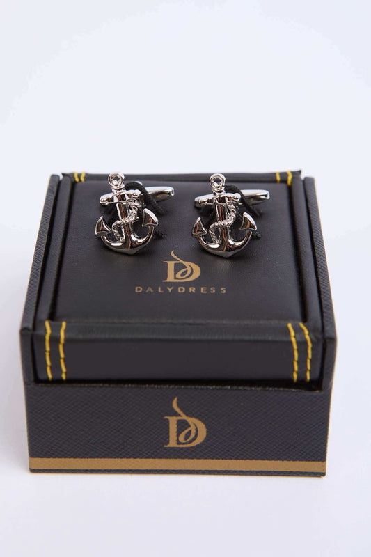 Men Regular Fit Cufflink Grey