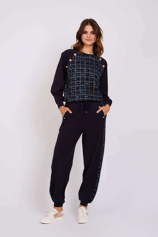 Women Regular Fit Sweatshirt Navy