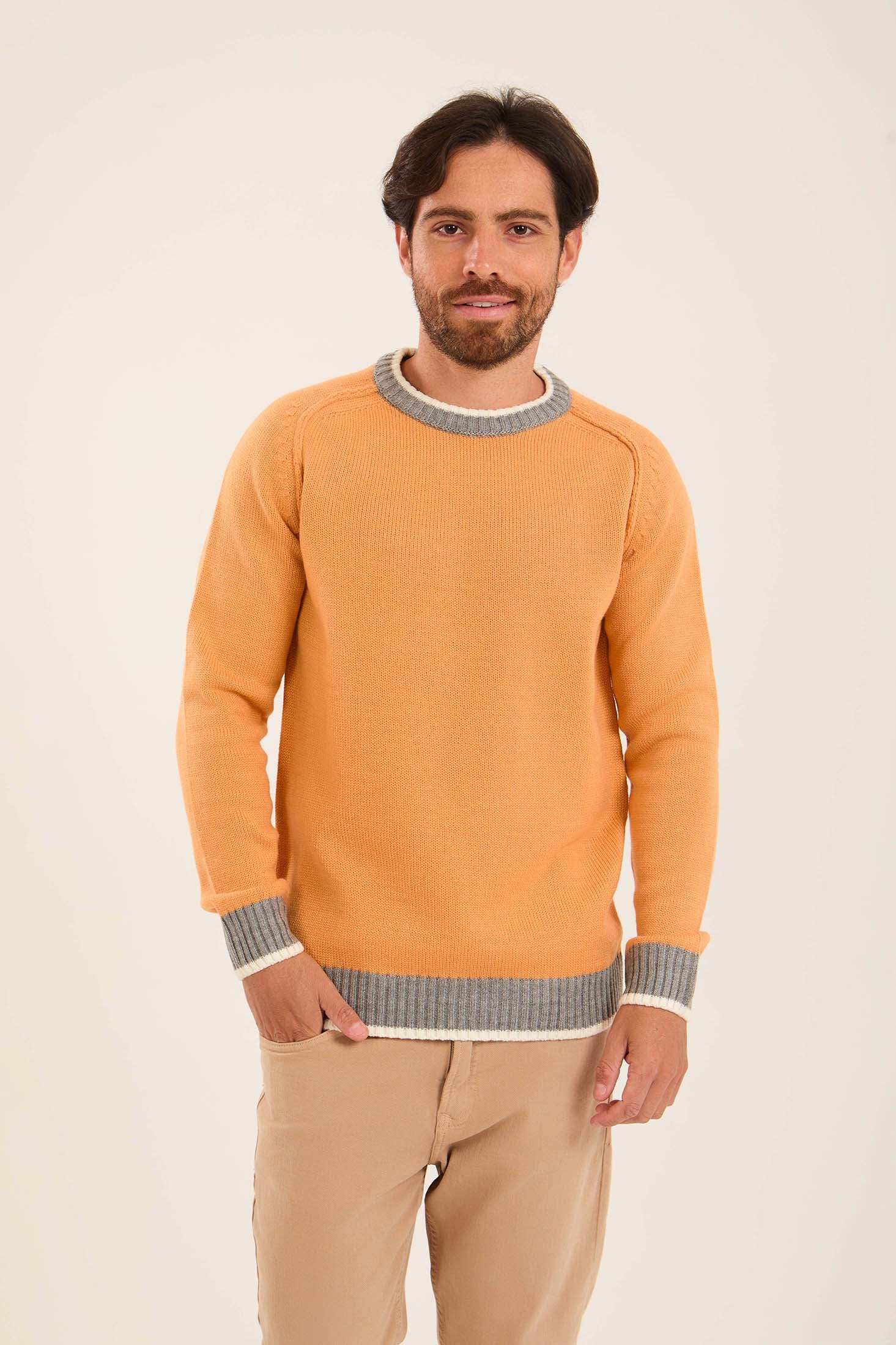 Men Pullover Regular Fit Orange