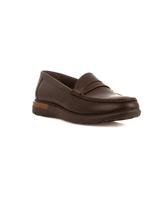 Solid Leather Slip On Shoes