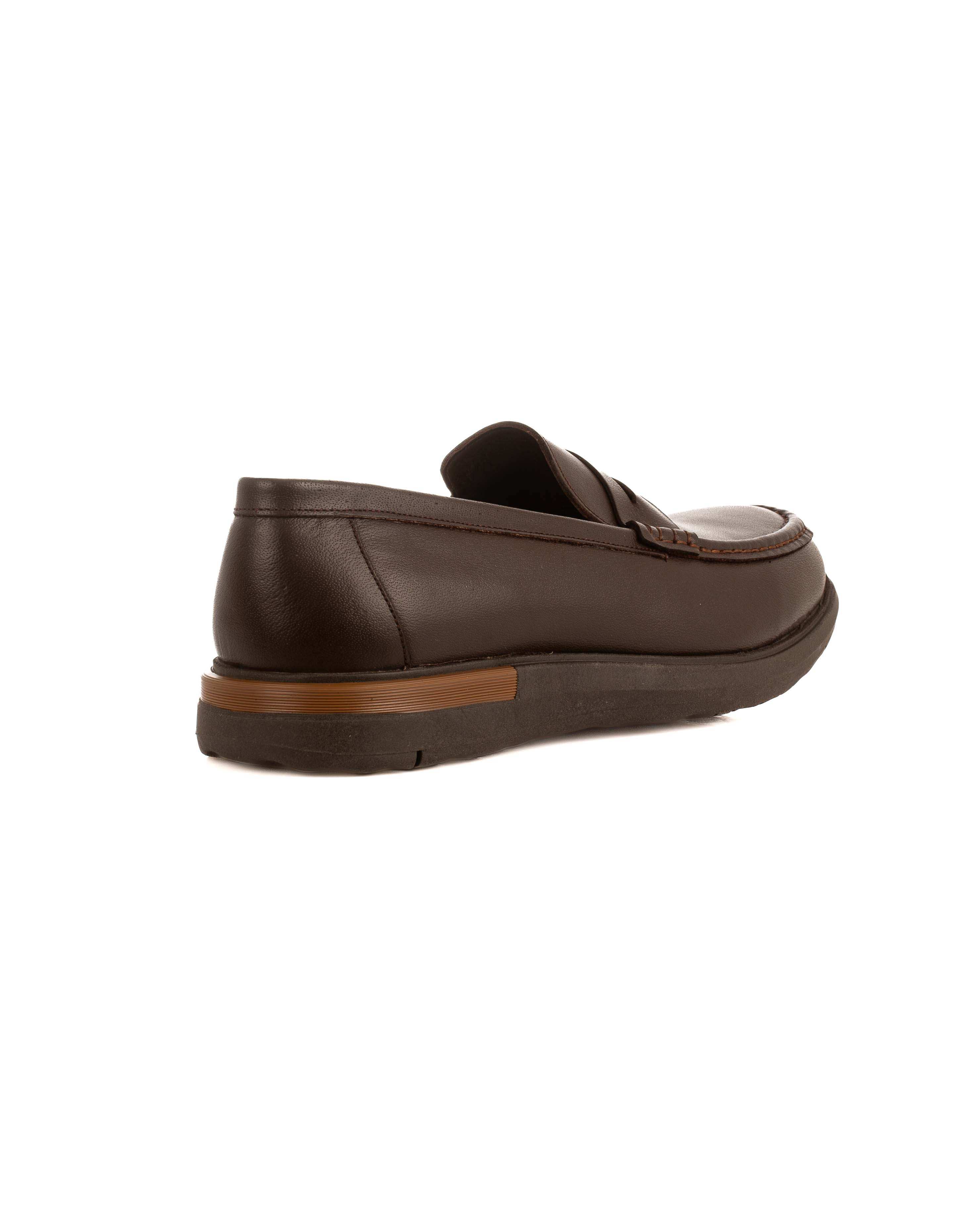 Solid Leather Slip On Shoes