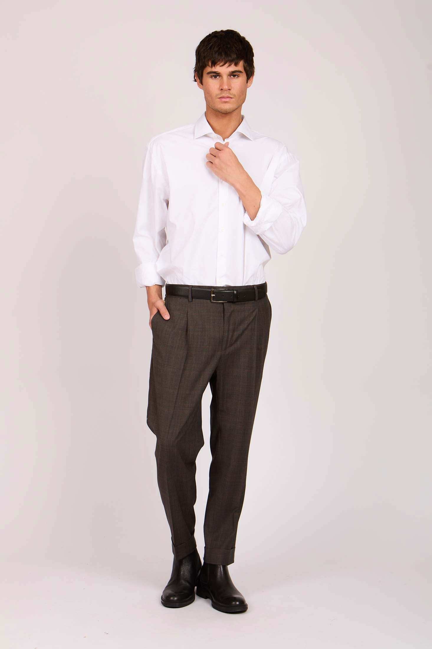 Men Regular Fit Pants Brown