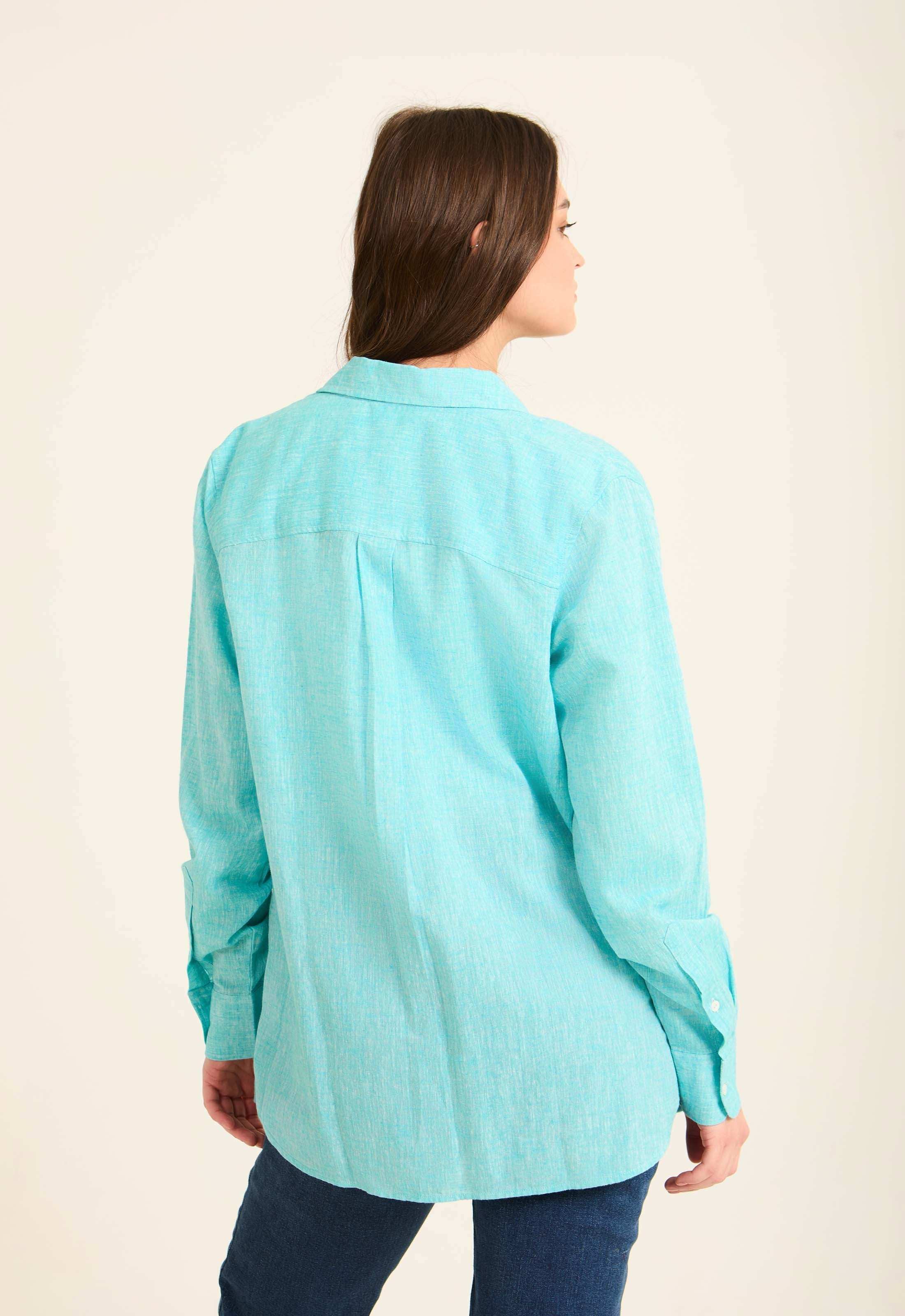 Classic Linen Shirt with Front Pocket