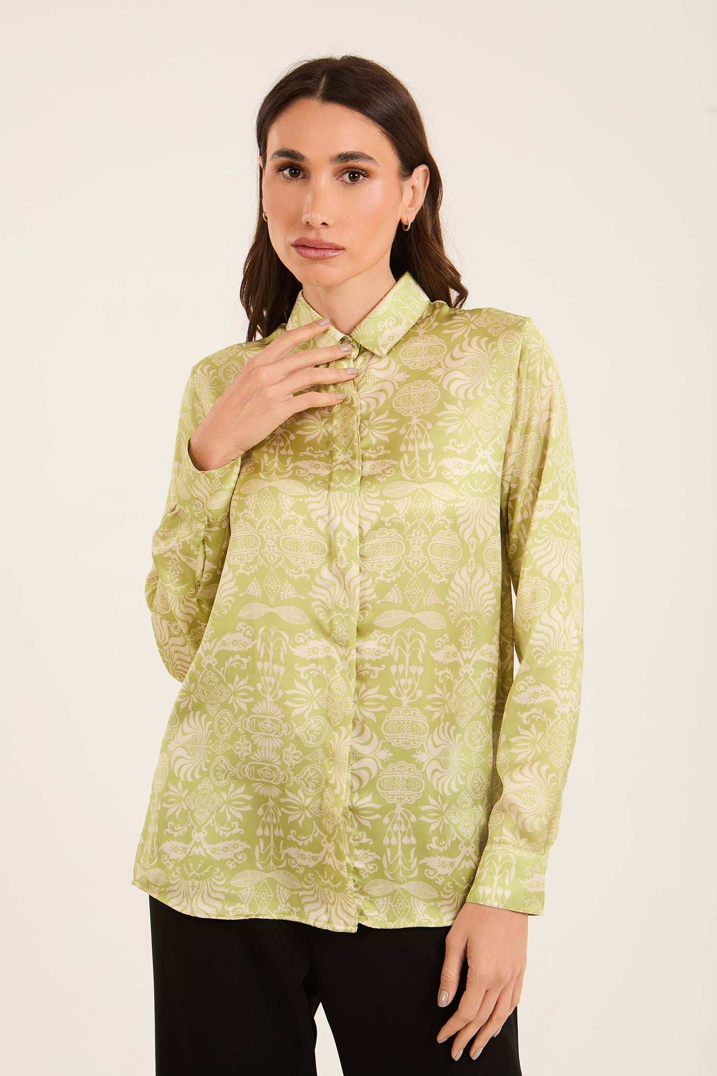 Luxurious Satin Jacquard Shirt