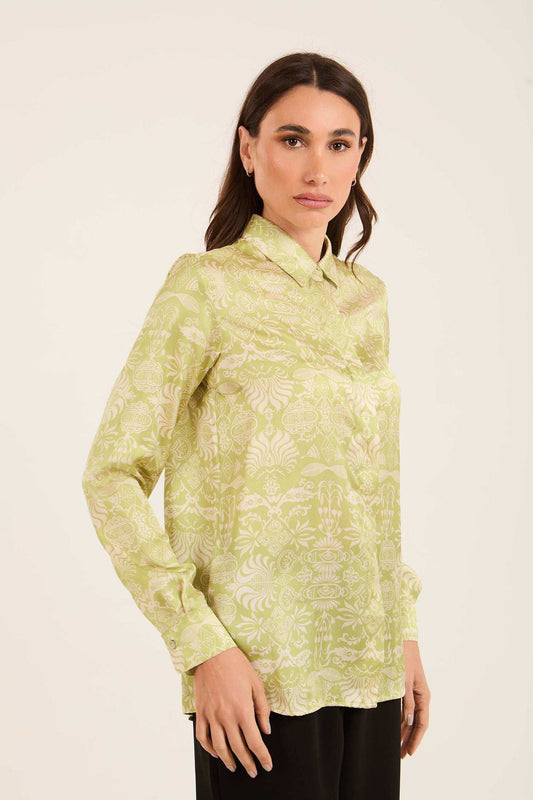 Luxurious Satin Jacquard Shirt