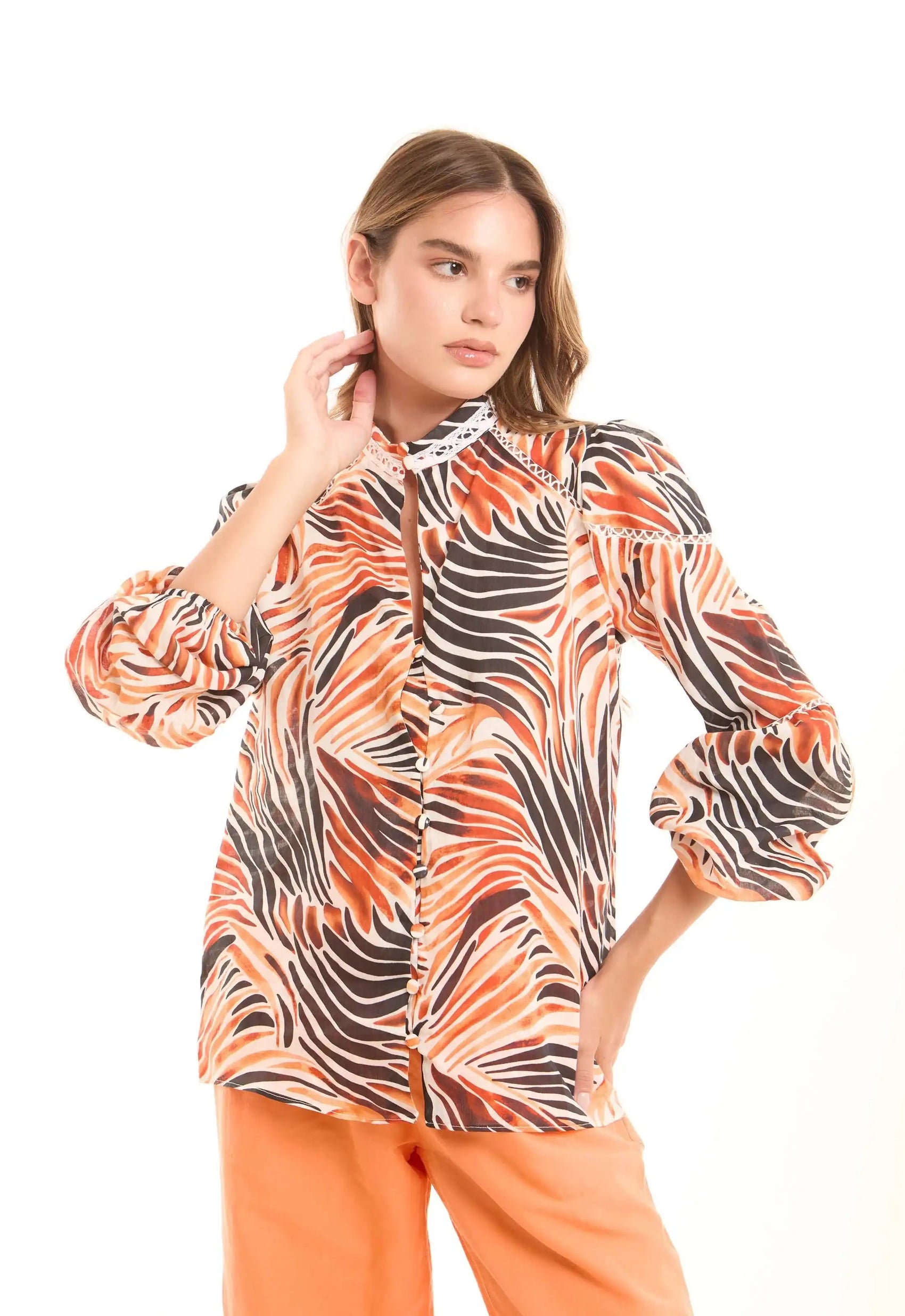 Relaxed Ramie Shirt with Natural Texture