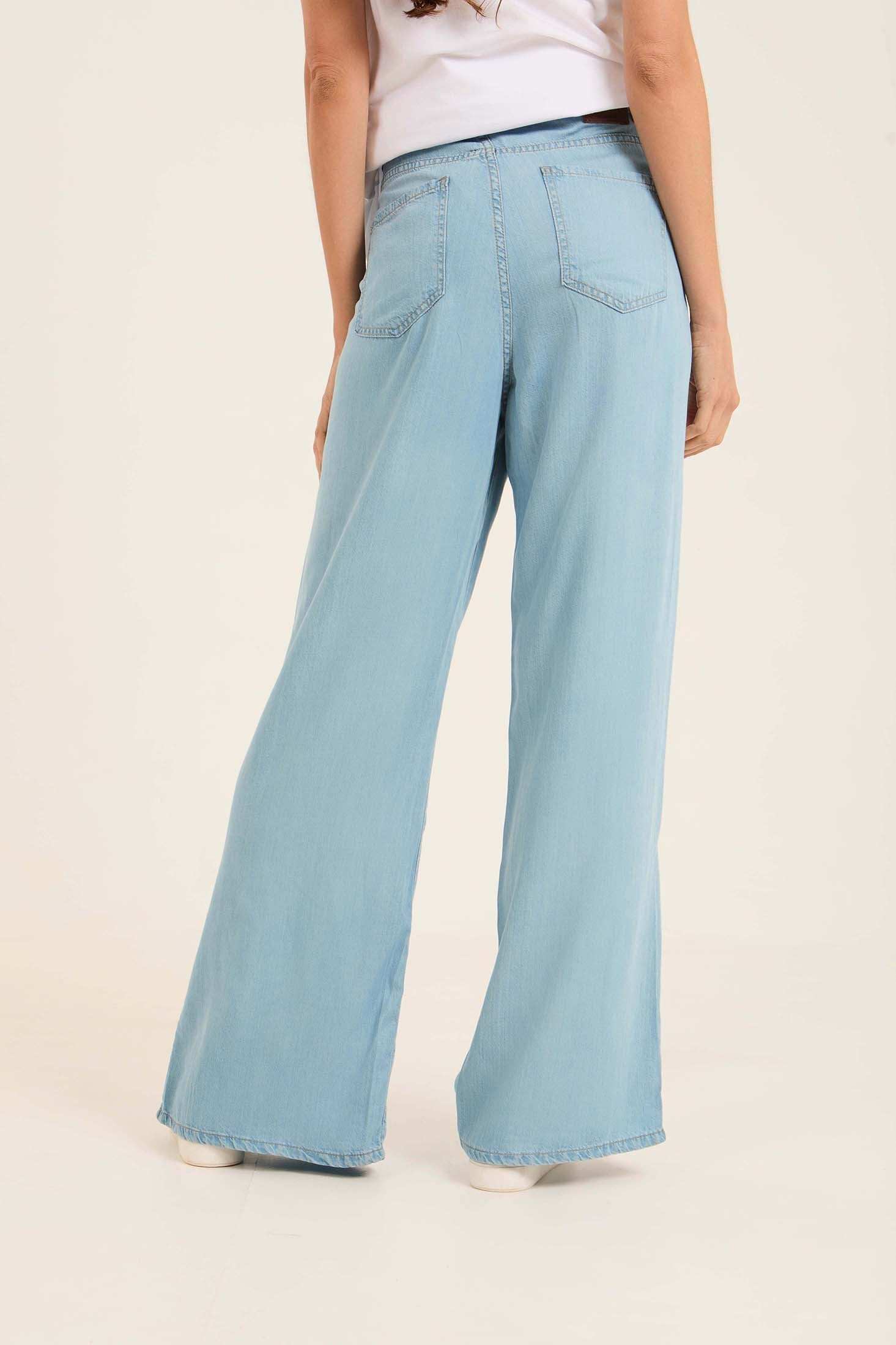 Wide-Leg Side-Slit Pants