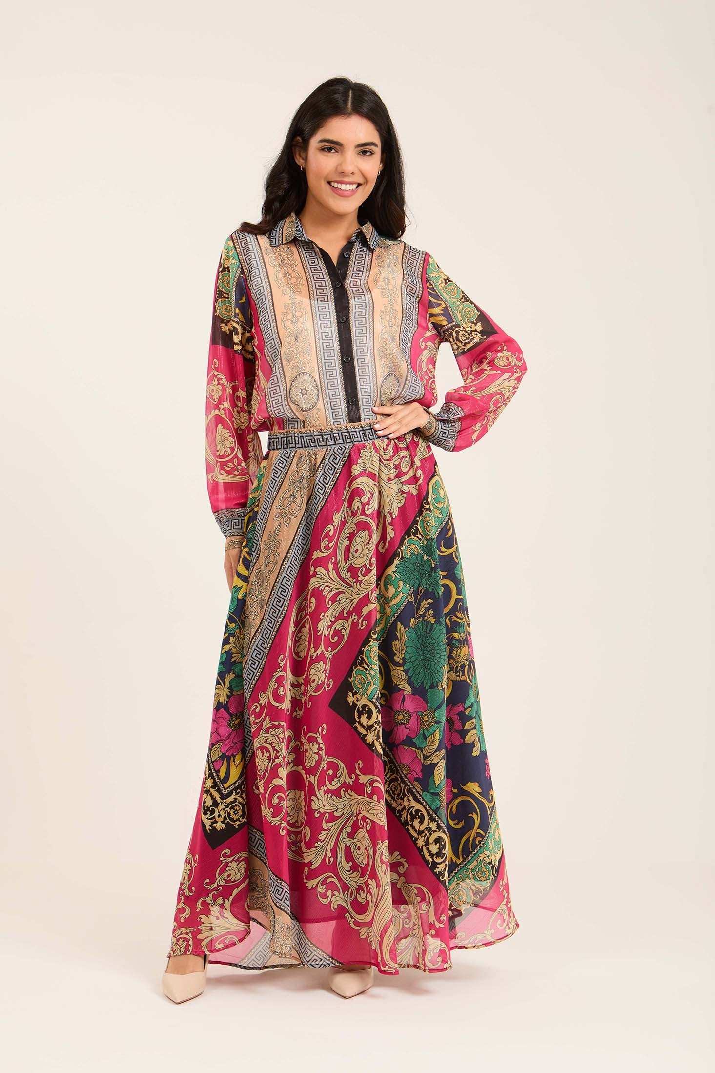 Multi-Patterns Elastic Waist Casual Skirt