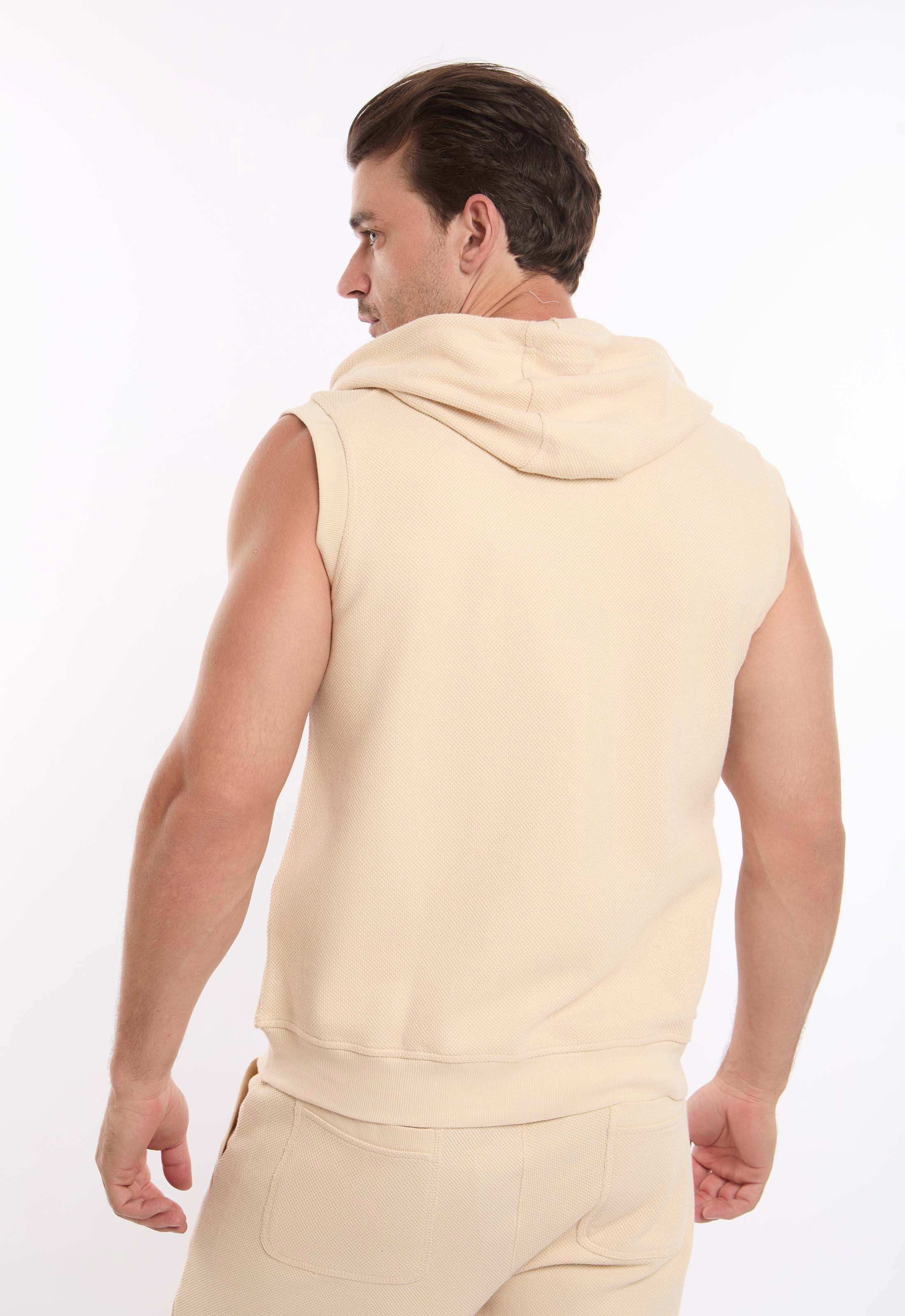 Hooded Neck with Drawstring Textured Vest