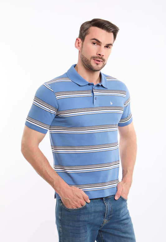 Striped Short Sleeves Elegant Polo Shirt