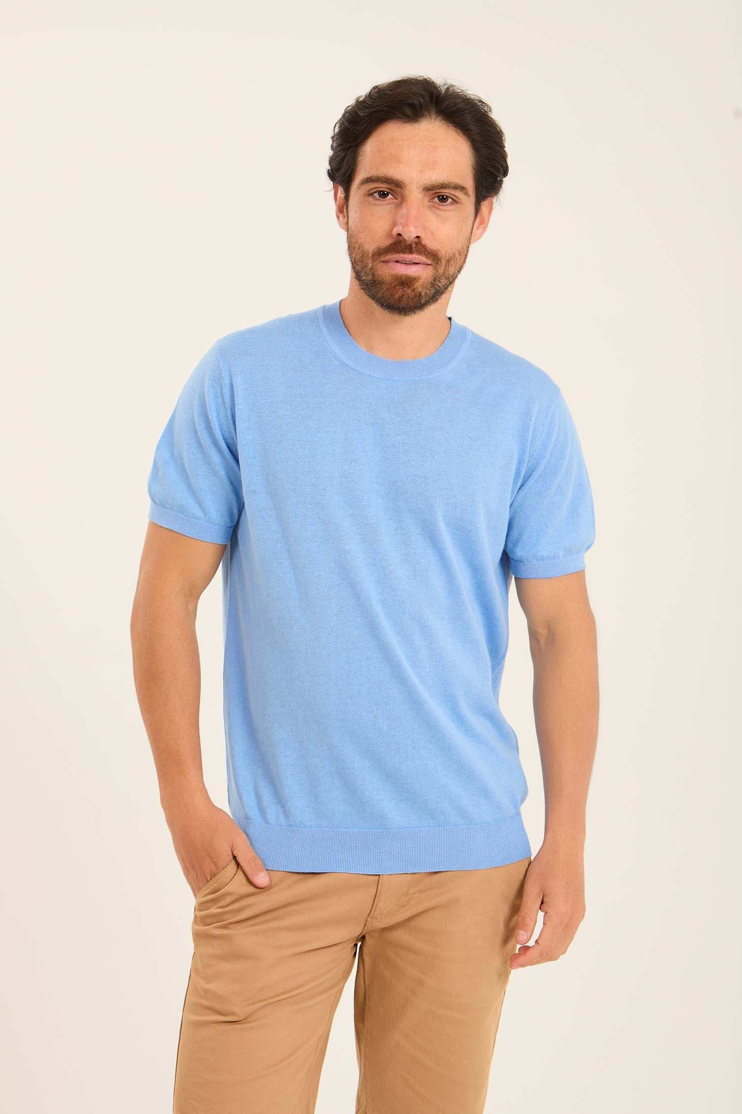 Short Sleeves Textured Tee with Hem